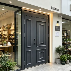 Galvanized Steel Hinged Security Front Entrance Doors Modern Metal Interior for Apartments Promotion