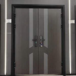 Galvanized Steel Modern Luxury Security Metal Door Residential Fireproof Door Apartment House Armored Front Main Entrance Door