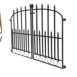 Galvanized Steel Outdoor Gate, 6 Feet, Powder-Coated, Heat-Treated, Lockable, Rust-Resistant