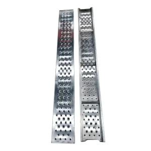 Galvanized Steel Scaffold Plank Anti Slip Heavy Duty High Load Capacity Perforated Reinforced Ribs Metal Walk Board Scaffolding