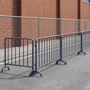 Galvanized Steel Temporary Fence, Powder-Coated Pedestrian Barricades and Crowd Control Barriers for Road Safety