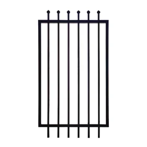 Galvanized Steel Tubular Palisade Fence, Black, for Outdoor Home and Garden Use