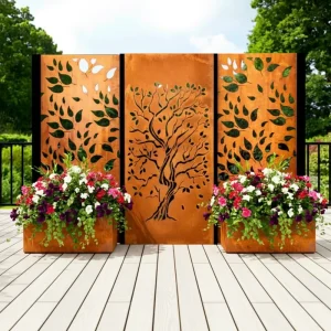 Garden Decorative Laser-Cut Rustic Corten Steel Privacy Screen Panel Supplier and Manufacturer