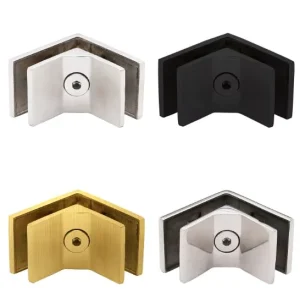 Glass Fixing Clamp Single/Double Slot Flat 90 Degree Corner Glass Bracket for Tempered Glass