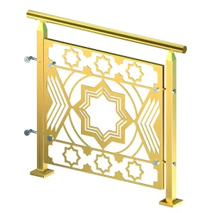 Gold Stair Railings SS Decorative Balusters for Stair Interior Modern Metal Railing