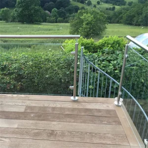 Good Price 50.8*1000mm Glass Railing Round Surface SUS304 Satin Post For Stair