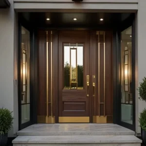 Grand Entry Solid Wood Door Traditional Hand Carved Wooden Front Door for Luxury Residences