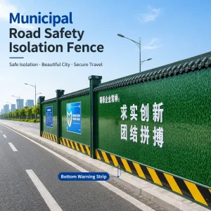Grass Print EPS Foam Sandwich Panel Hoarding Temporary Construction Site Road Municipal Isolation Color Steel Safety Fence Wall
