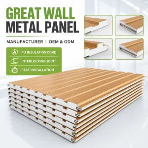 Great Wall Texture Metal Carved Board PU Polyurethane Sandwich Panel Decorative Container House Exterior Cladding