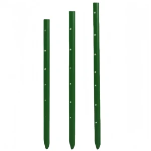 Green Anti-Corrosion Impact-Resistant Mild Steel Cattle Fence Posts, 1.7 m, 2 m, 2.3 m, and 2.5 m, for Outdoor Fencing, Trellises, and Gates