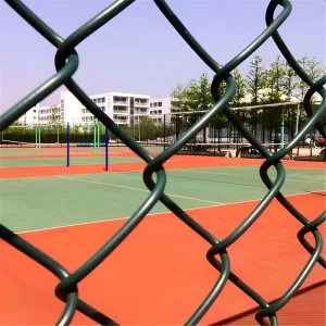 Green PVC-Coated Cyclone Wire Mesh Fence Panel Black Chain Link Playground Sports Fencing