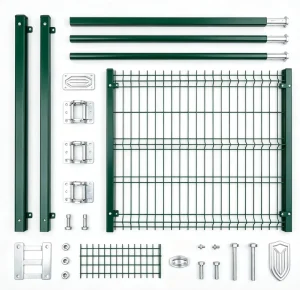 Green Powder Coated 3D Curved Metal Fence Decorative Security Mesh Barrier for Villa Front Yard