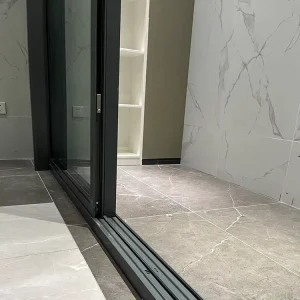 HDSAFE Exterior Sliding Door System Waterproof with Bottom Track Balcony Door Apartment Entry Outdoor Aluminum Slide Patio Doors