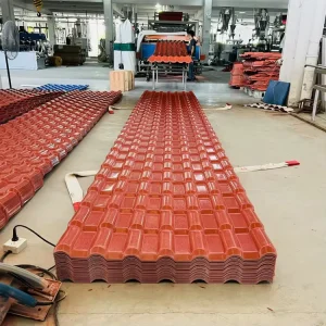 Heat Resistant Corrugated ASA PVC Synthetic Spanish Roof Tiles For Villa House