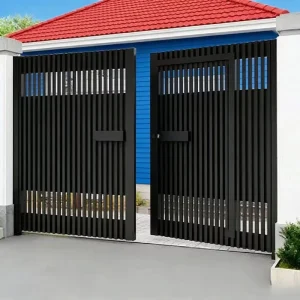 Heat-Treated Aluminum Alloy Swing/Sliding Garden Gate with Secure Lock, Rustproof