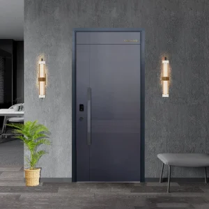 Heavy Duty Anti Theft Steel Security Door With Fingerprint Lock Exterior House Main Entrance Metal Door