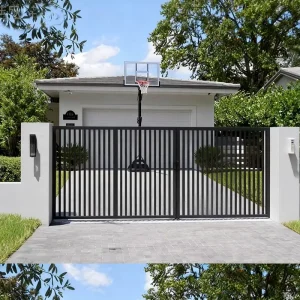 Heavy-Duty Custom Aluminum Underground Sliding Gate with Motorized Electric Sliding Channel