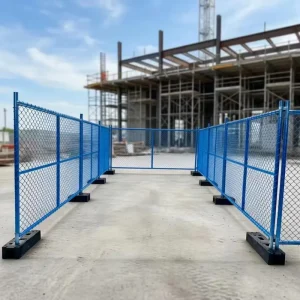 Heavy-Duty Metal Frame Guardrail Net Fence for Construction Site Temporary Barriers