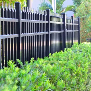 Heavy Duty Metal Garden Fence Powder Coated Black Steel Yard Fencing for Boundary Security