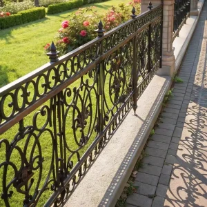 Heavy Duty Metal Iron Fence System Residential Community Commercial Property Boundary Protection