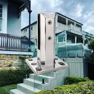 Heavy Duty Top Mount Glass Clamp Spigot for Frameless Tempered Glass Stair Railing System