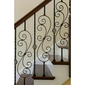 Heavy Duty Wrought Iron Railing Metal Stair Railing for Duplex Homes Commercial Buildings and Outdoor Stairways
