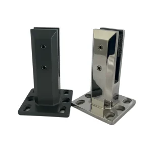 Heavy Load Glass Fixing Post Matte Black Stainless Steel Inner Buffer Pad Rustproof Commercial Stair Balcony Balustrade System