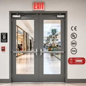 Hidden Hinge Design Steel Fire Door Beautiful Flat Surface No Exposed Fittings for Luxury Hotel Public Area