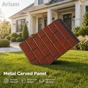 High Density Metal Carved Modern Eco Friendly Fire Resistant Water Resistant Exterior Wall Panels 3 Year Warranty for Villa
