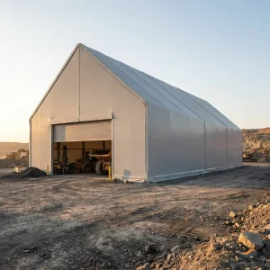 High Eave 8m Clear Span Portable Workshop Mining A Frame Gable 100x120m Light Grey PVC for Underground Mining Workshop