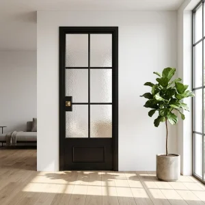High End Customized Speialty Shape Doors Narrow Frame Exterior Metal Arch Single Modern Aluminum Casement Arc Door