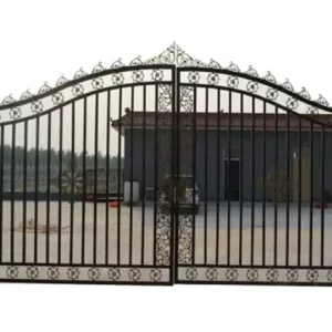 High End Metal Fences and Gates Reliable Iron Wrought Fence Gate Stress Resistant Metal Garden Fence Gate