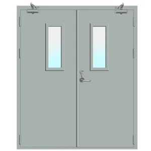 High Quality 2 / 1.5 / 1 Hours Fire Rated Metal Steel Doors Metal Entrance Door with Knock Down Frame