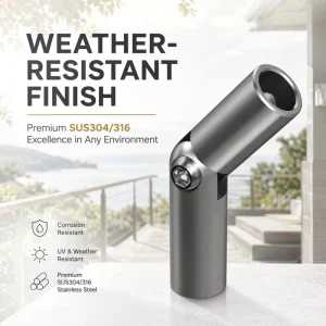 High Quality 304 Stainless Steel Staircase Handrail Adjustable Angle Connector for Staircase Handrail Railing