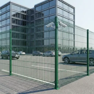 High Quality 3D Curved Welded Wire Mesh Fence V-Bend Fencing for Pedestrian Walkway and Public Infrastructure Safety Barrier