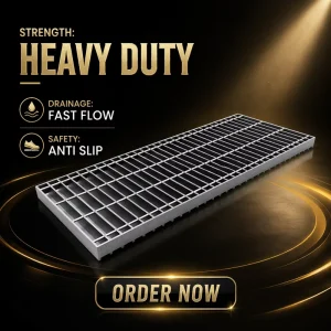 High Quality Galvanized Steel Stainless Floor Grate for Concrete Floor Grating for Outdoor Application Metal Steel Grate Cover