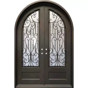 High Quality Luxury Design Exterior Wrought Iron Anti Theft Exterior Entry Front Door