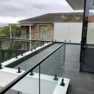 High Quality Oval Square Round Base 2205 Stainless Steel Black Glass Spigot Glass Pool Fencing Handrail Spigot