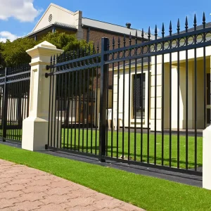 High Quality Security Black Powder Coated Galvanized Metal Steel Tubular Fence Ornamental Zinc Steel Picket Fence for Garden