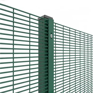 High Security 358 Fence Galvanized PVC Coated Anti-Climb Mesh Anti-Theft Welded Wire Mesh Panel for Airport