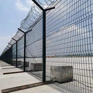High Security Anti-Theft Cut Metal Fence Panels for Airport Railway Prison Razor Wire