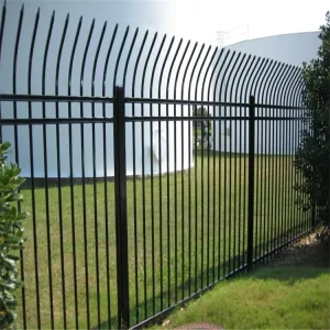 High Security Black Coated Curved Top Steel Fencing for Home Metal Fence Steel Fence Panel