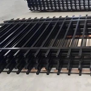 High Security Black Outdoor Galvanized Steel Metal Picket Fence Panels