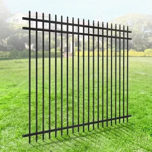 High Security Metal Fence Panels with Spear Top Heavy Duty Galvanized Zinc Steel Fence for Commercial and School Security