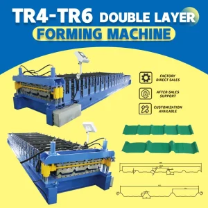 High Speed Precision TR4 TR6 Double Layer Rollforming Equipment for Prefabricated Steel Buildings