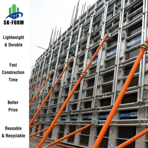 High Strength Aluminium Formwork for Concrete Construction Adjustable Size Reusable Features 3D Model