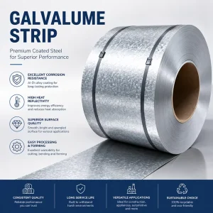 High Strength Aluzinc Narrow Coil Al-Zn Coated Steel Tape 55% Al-Zn Galvalume Steel Strip for Flexible Pipe and Roofing