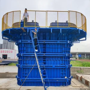 High Strength Anti rust Steel Column Formwork Adjustable Size Reusable Shuttering for Highway Bridge Road Construction Project