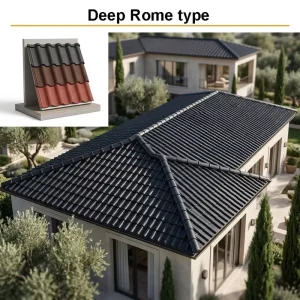 High Strength Functional Corrugated Modern Stone Coated Metal Roof Tile Heat Resistant Durable Long Span Building Materials