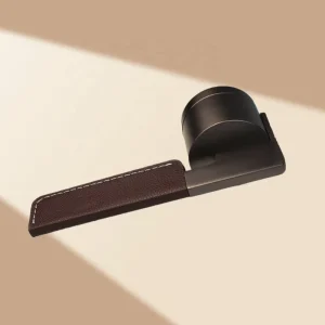 Home Application Building Material Door Knobs with Leather Modern Zinc Door and Window Handles for Villa Hotel Apartment